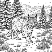 Canadian Lynx Walking