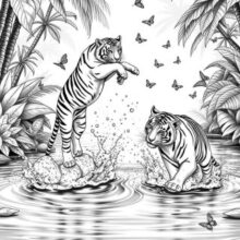 Two Playful Tigers