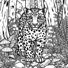 Leopard in a Forest